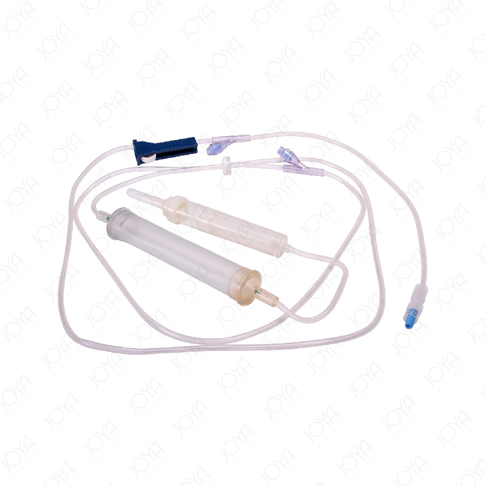 M Devices Transfusion Pump Set With Flexible Chamber 2 x Needleless Access Sites And Non-Return Valve 265cm