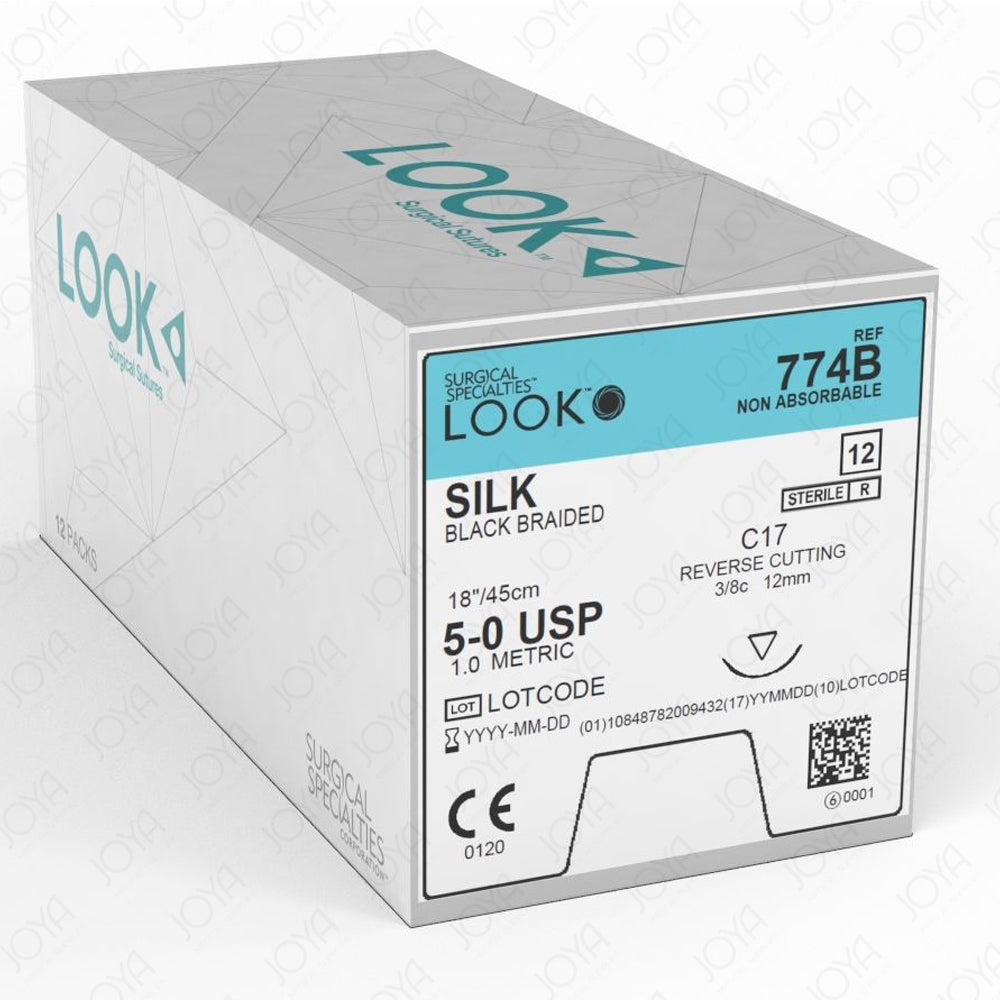 LOOK Suture Silk Blake 6/0 12mm Rev Cut 45cm