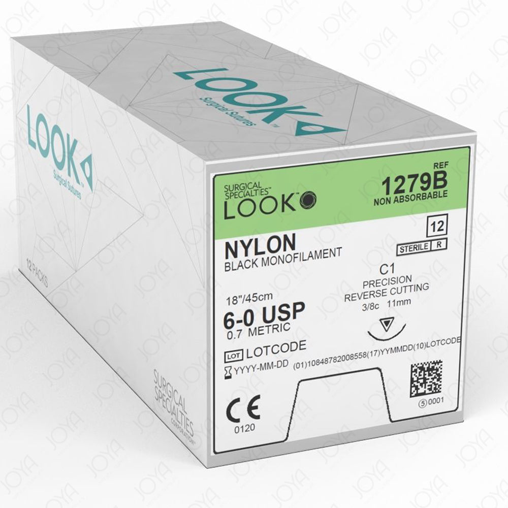 LOOK Suture Nylon 3/0 18mm Rev Cut 45cm