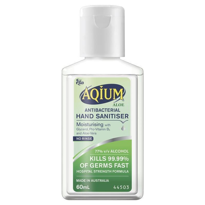 Aqium Hand Sanitiser (Aloe) 60ml ea