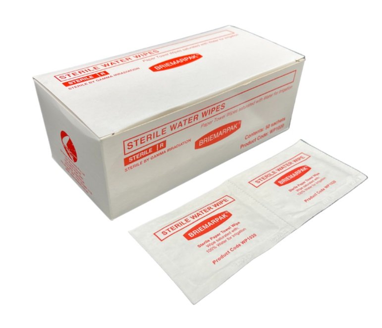 Briemar Sterile Water Wipes pack/50