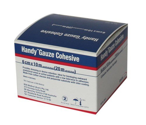 Bandage Handygauze Cohesive 6cmx10m (20m stretched) roll