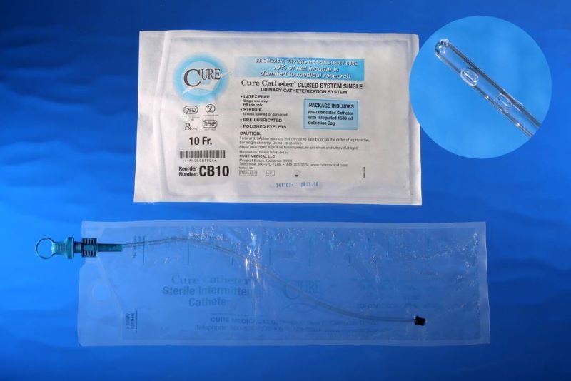 Cure Catheter Closed System Str Tip CH10 100