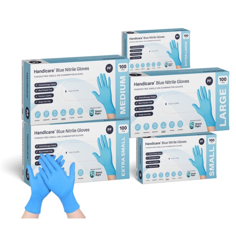 Gloves Nitrile PFree BLUE SML 100