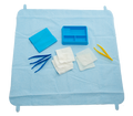 basic dressing pack with non-woven and gauze swabs & laminated towel