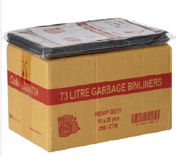 Bin Liner 73Lt Black Super H/D 250