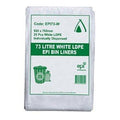 Bin Liner 73Lt White 250