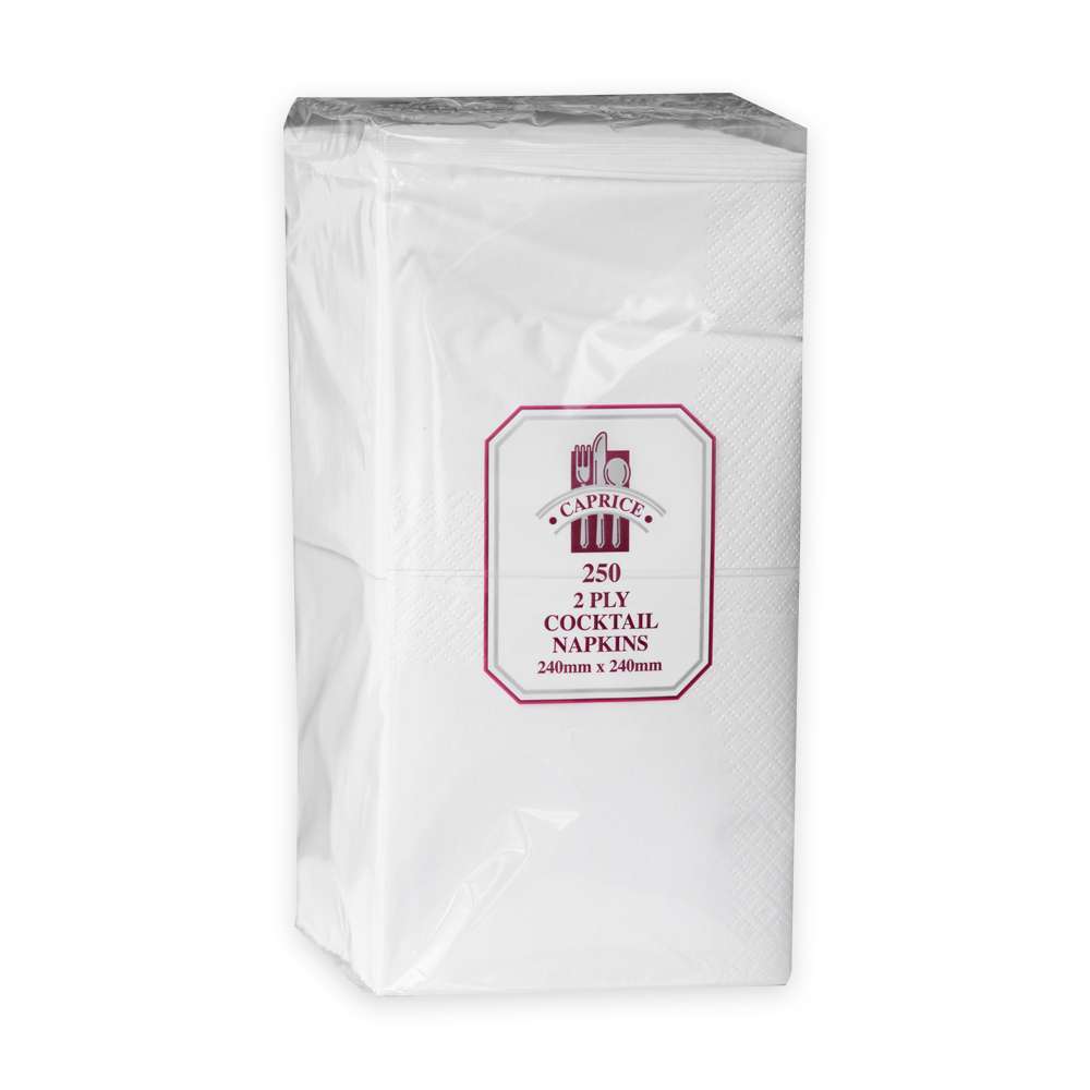 Napkin Caprice Cocktail 2ply White 2000