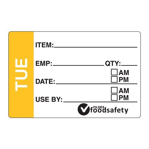 Label Prep Dissolvable Tuesday 49x75mm 250 roll