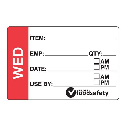 Label Prep Dissolvable Wednesday 49x75mm 250 roll
