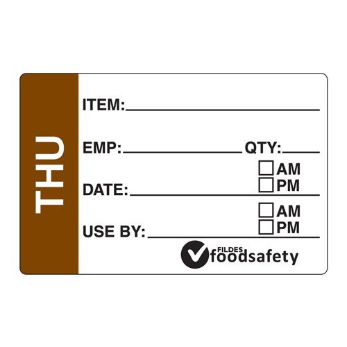 Label Prep Dissolvable Thursday 49x75mm 250 roll
