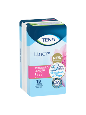 TENA Liners Breathable Standard Length - Pk/18