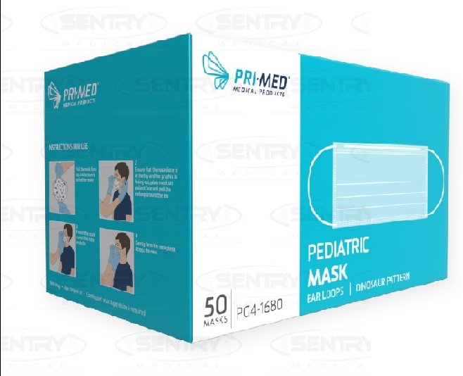 Paediatric Mask Lvl 2 3ply Ear Loop box/50