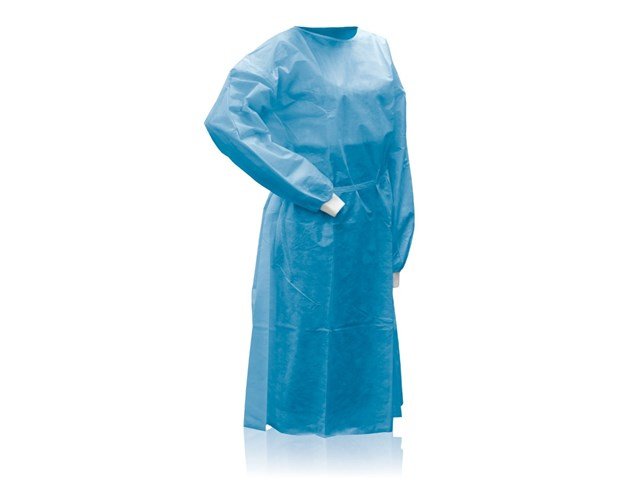 SafeWear Lvl 3 poly-coated Iso Gown Blue Lge 50