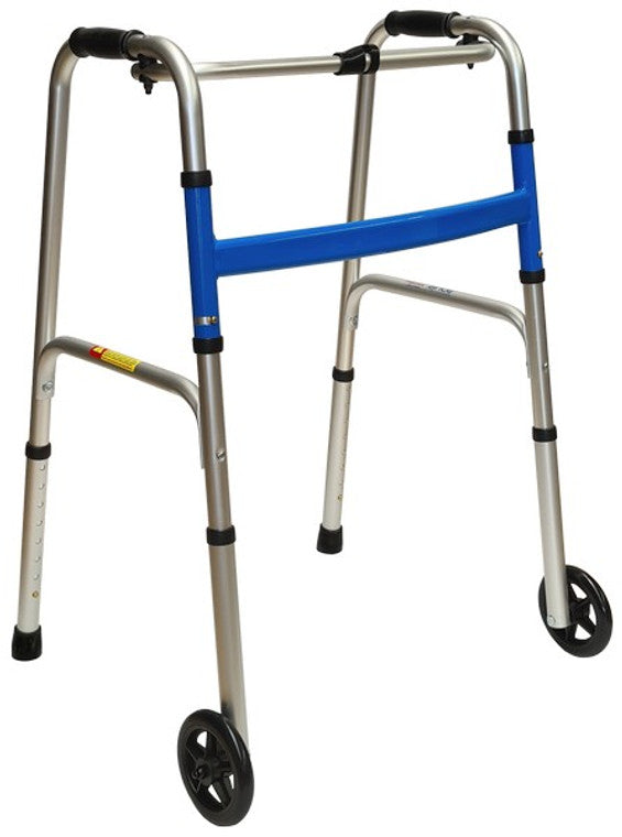 RWK103 1 BUTTON FOLDING WALKING FRAME with 5” CASTORS