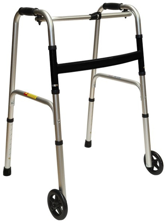 RWK103 1 BUTTON FOLDING WALKING FRAME with 5” CASTORS