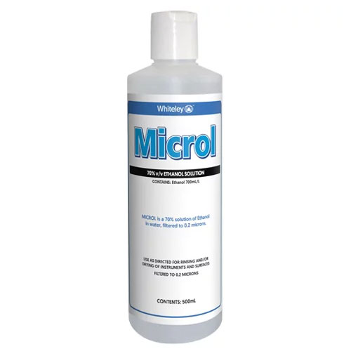 Whiteley Microl 70% v/v Ethanol Solution Filtered To 0.2 Microns 500ml
