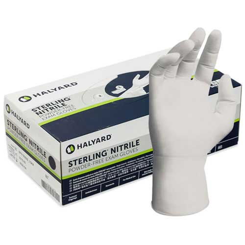 Halyard Sterling Nitrile Powder-Free Medium Examination Gloves Box of 200