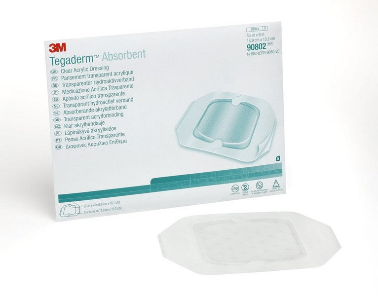 3M Tegaderm Absorb Clr Acrylic 14.9cmx15.2cm Sqr 10