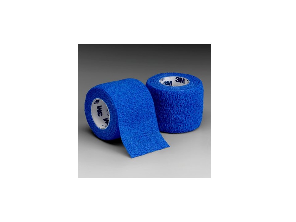 3M Coban Self-Adherent Wrap Blue 4.5m Fully Stretched 75mm x 2m