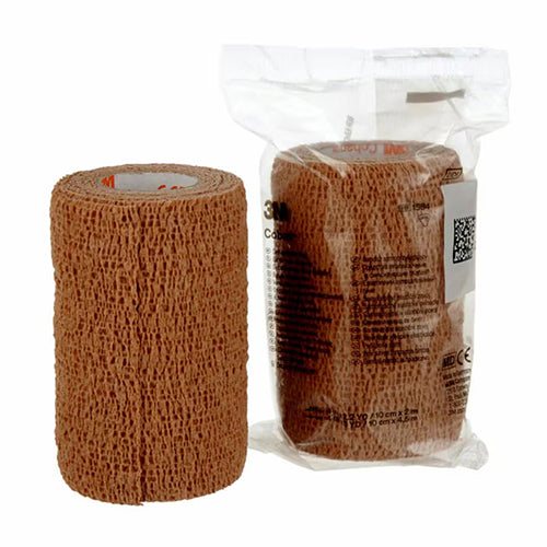 3M Coban Self-Adherent Wrap Tan 4.5m Fully Stretched 100mm x 2m