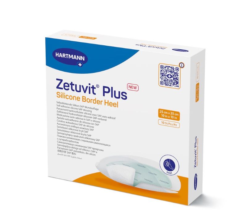 Zetuvit Plus Silicone Border Heel 25x25cm 10