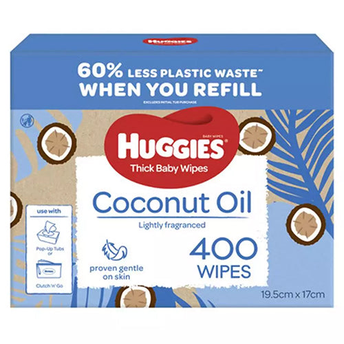 Huggies Thick Baby Wipes Coconut Oil  Mega Pack