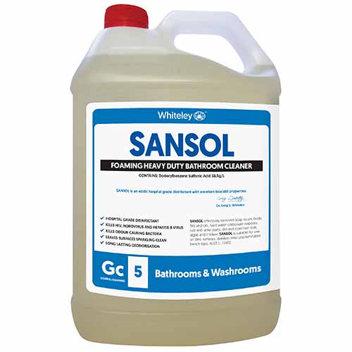 Whiteley Sansol Foaming Heavy Duty Disinfectant Bathroom Cleaner 5 Litres