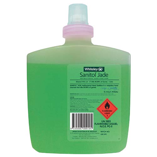 Whiteley Sanitol Jade Antibacterial Hand Sanitiser 1 Litres