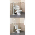 Homecraft Devon Floor Mounted Folding Support Rail, Height Adjustable 584 - 1012mm, Standard 765mm long