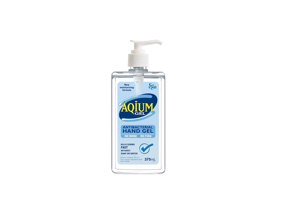 Aqium Antibacterial Hand Gel 375ml Pump Pack