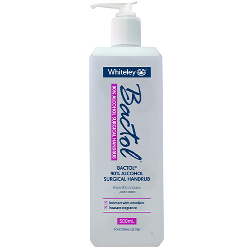 Whiteley Bactol 90% Alcohol Surgical Hand Rub 500ml