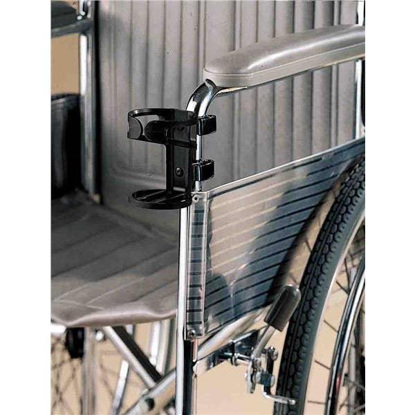 Wheelchair Beverage Holder, Standard Arm, Black