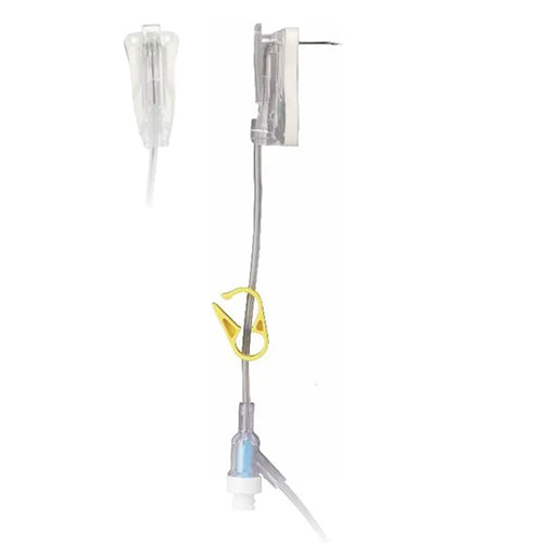 Gripper Plus Safety Port Access Needle Extension Set Luer Lock Y-Site 19g-25mm