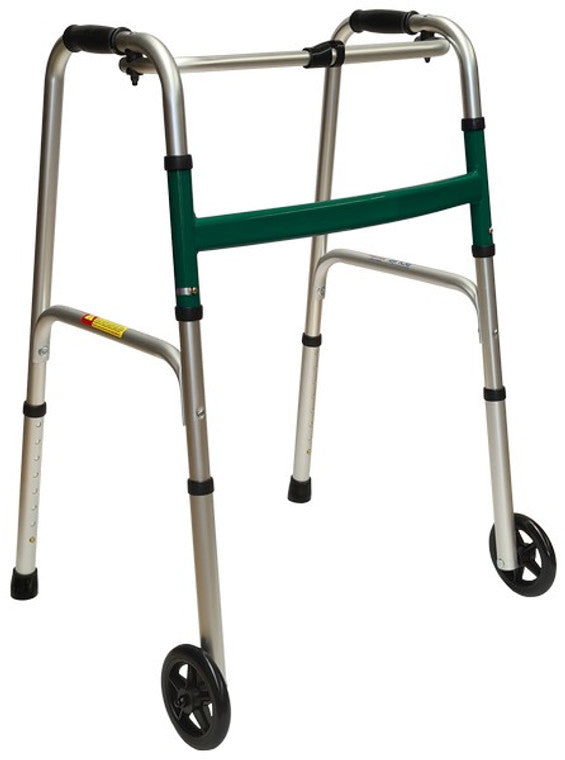 RWK103 1 BUTTON FOLDING WALKING FRAME with 5” CASTORS