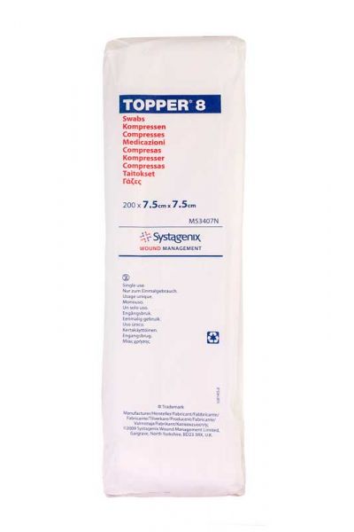 Topper 8 Non Sterile Non Woven Gauze 7.5cmx7.5cm