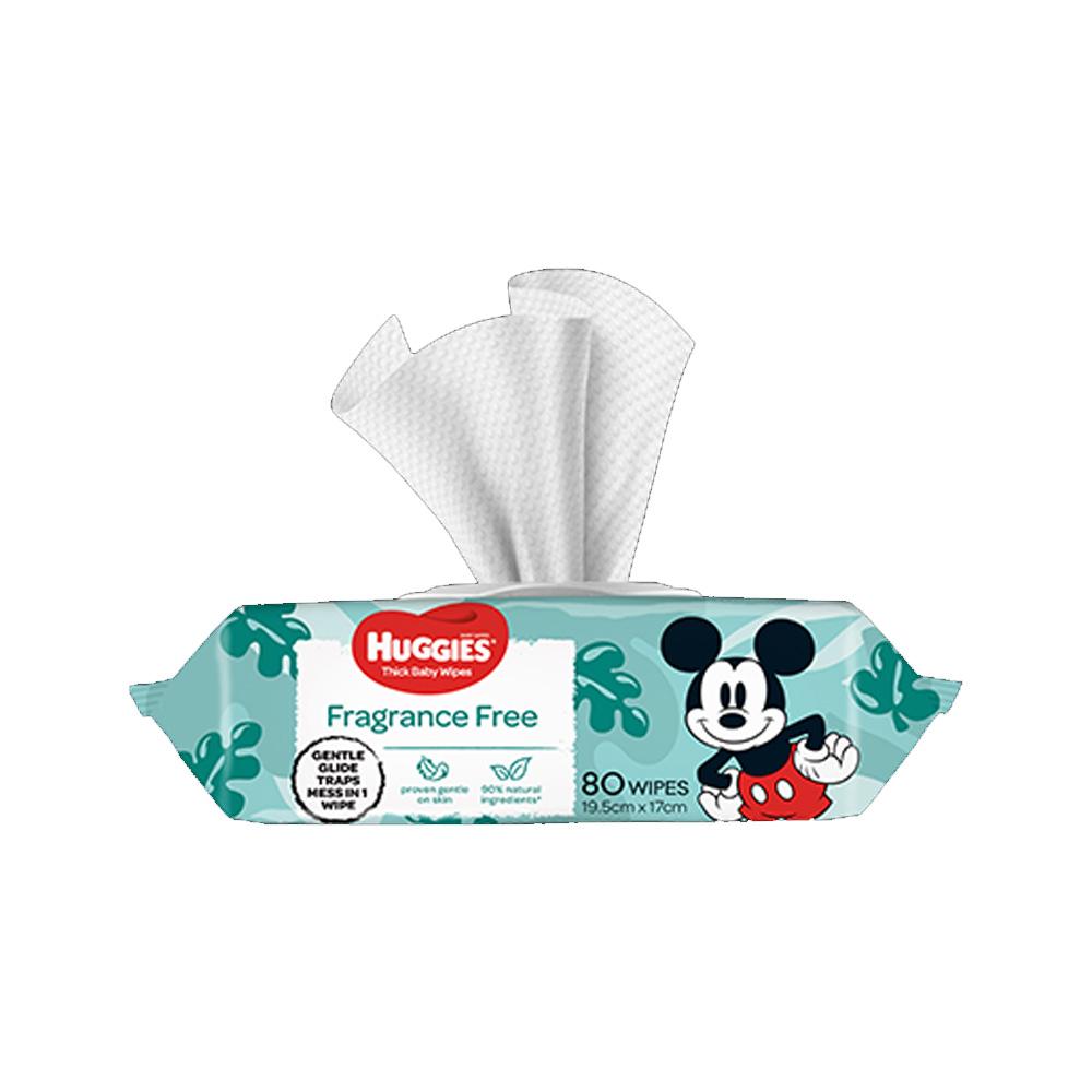 Huggies Thick Baby Wipes Fragrance Free 19.5 x 17 cm