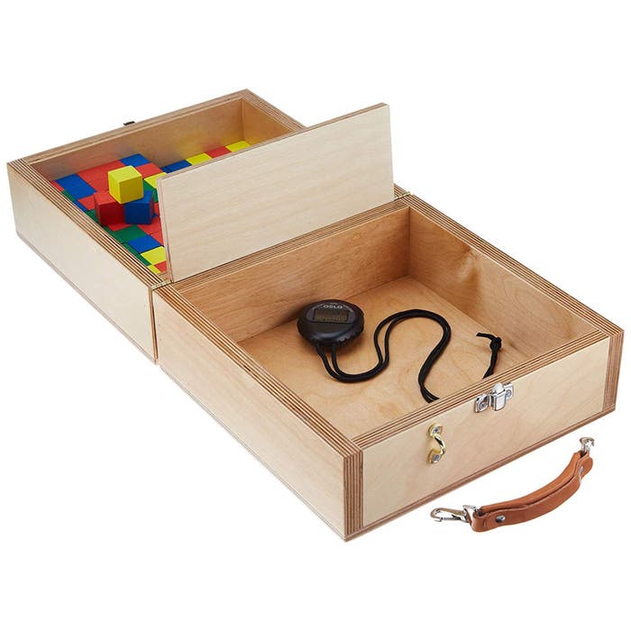 Box & Block Test, with 150 Coloured Wooden Blocks