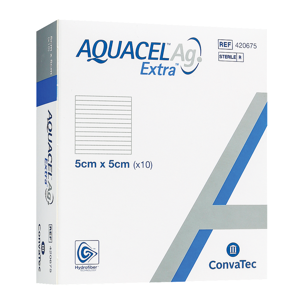aquacel ag+ extra silver antimicrobial / 5 x 5cm / box of 10