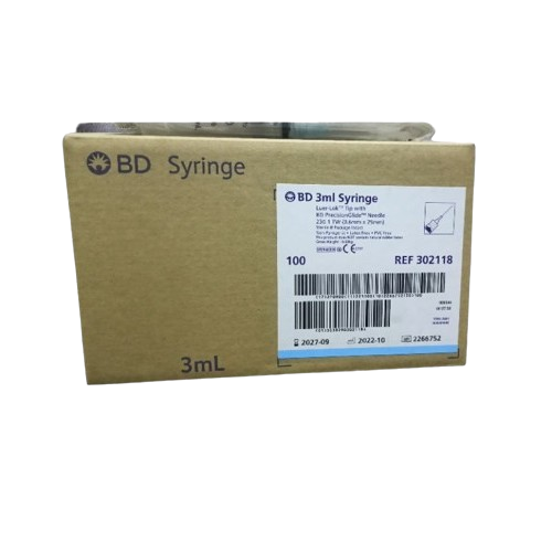 BD Syringe 3mL With Needle 23Gx25mm