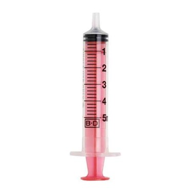 BD Syringe Luer Lock With Red Plunger 5ml