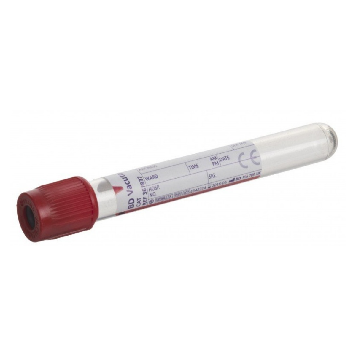 bd vacutainer serum tube with silica and red hemogard closure 6ml /  box of 100