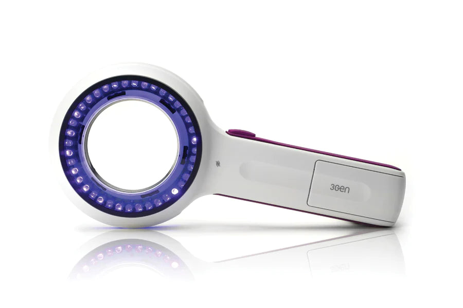 dermlite lumio uv skin examination device with 2x magnification
