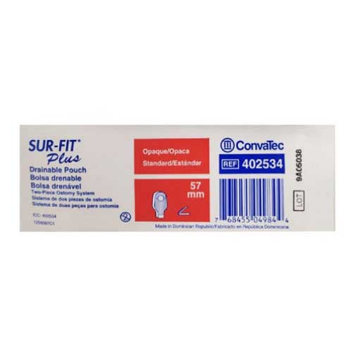 Surfit+ Pouch Standard Drainable Opaque 57mm