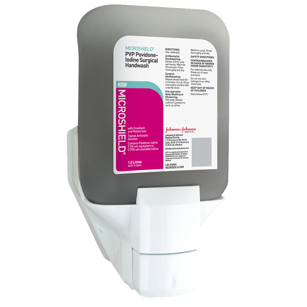 microshield pvp povidone iodine surgical handwash (61389) / 1.5l / each