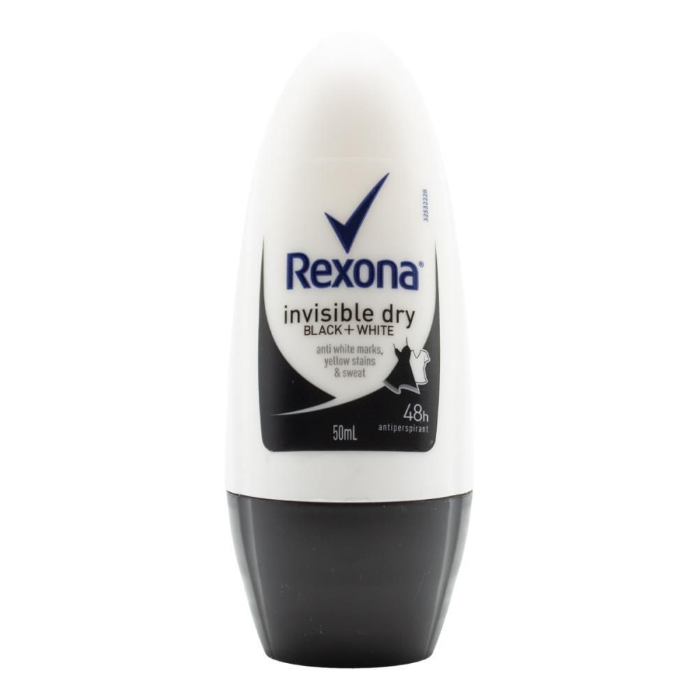 rexona anti-perspirant deodorant roll-on invisible black + white 50ml