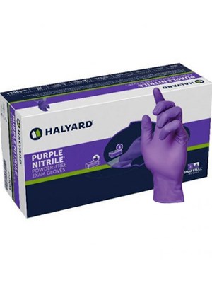 Halyard Purple Nitrile Powder-Free Small Examination Gloves Box of 100