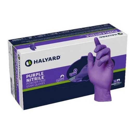 Halyard Purple Nitrile Powder-Free X-Large Examination Gloves Box of 90