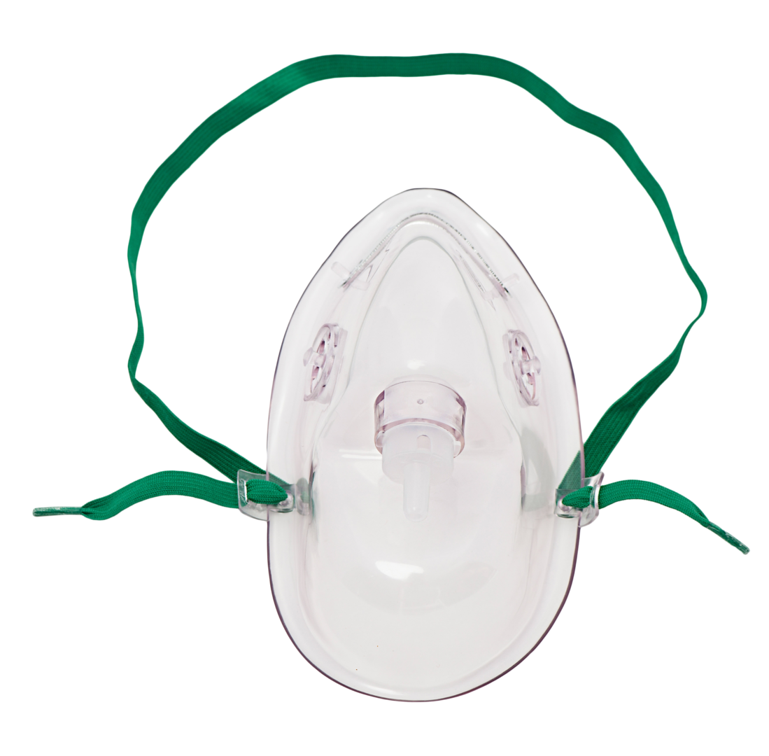 oxygen mask - adult elongated shape without tubing