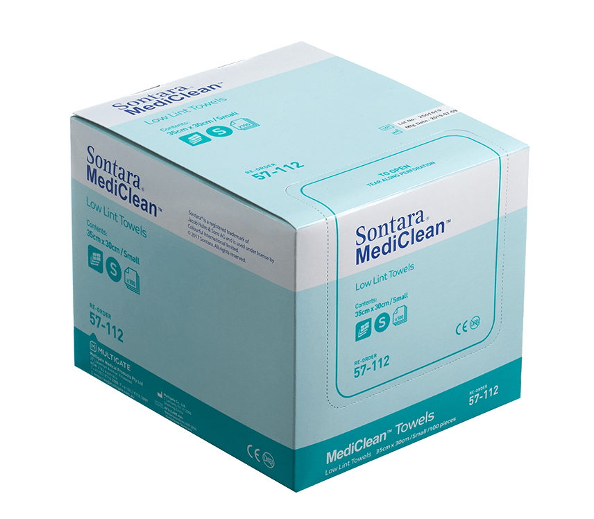 Multigate MediClean Low Lint Non-Woven Hand Towel Small 31.8cm x 33cm Non-Sterile